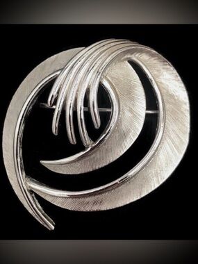 Trifari Silver-Tone Circular Pin Brooch